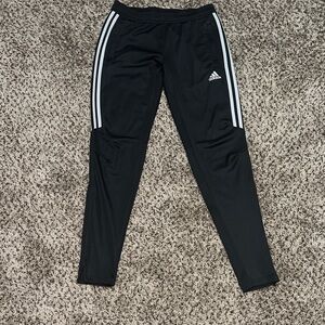 Adidas Womens Black Leggings with White Stripes